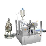 Automatsko unaprijed izrađeno pakiranje za punjenje vrećica s klipnim punilom za tekućinu i pastu