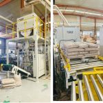 15KG Drveni peleti vagaju punjenje vreća Linija za paletiranje je spremna za isporuku