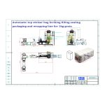 Automatska vrećica s ravnim dnom s gornjom naljepnicom, oblikovanje vrećice, punjenje, brtvljenje, pakiranje, liniju za omatanje naručio je naš klijent